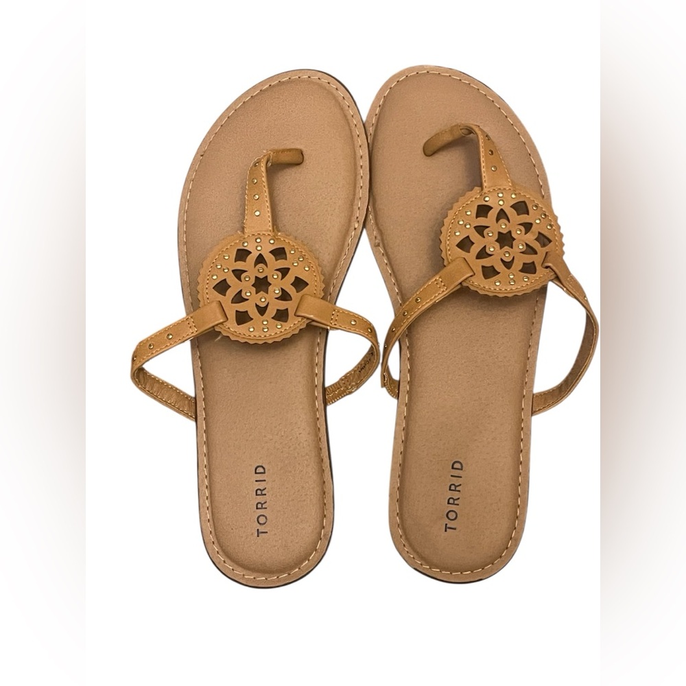 Torrid Tan Sandals with Intricate Design